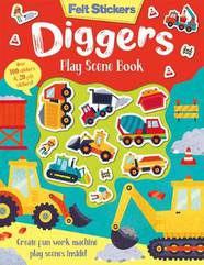 Книга с наклейками Felt Stickers: Diggers Play Scene Book