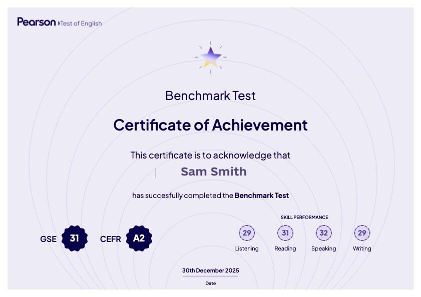 Pearson English Benchmark Test 14+